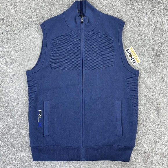 Ralph Lauren Other - RLX Ralph Lauren Vest Mens Medium Navy Golf Coolmax Knit Full Zip Sweater